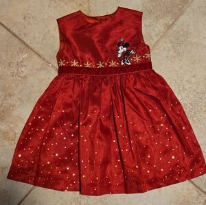 Red Disney Dress with Gold Stars Size 3t